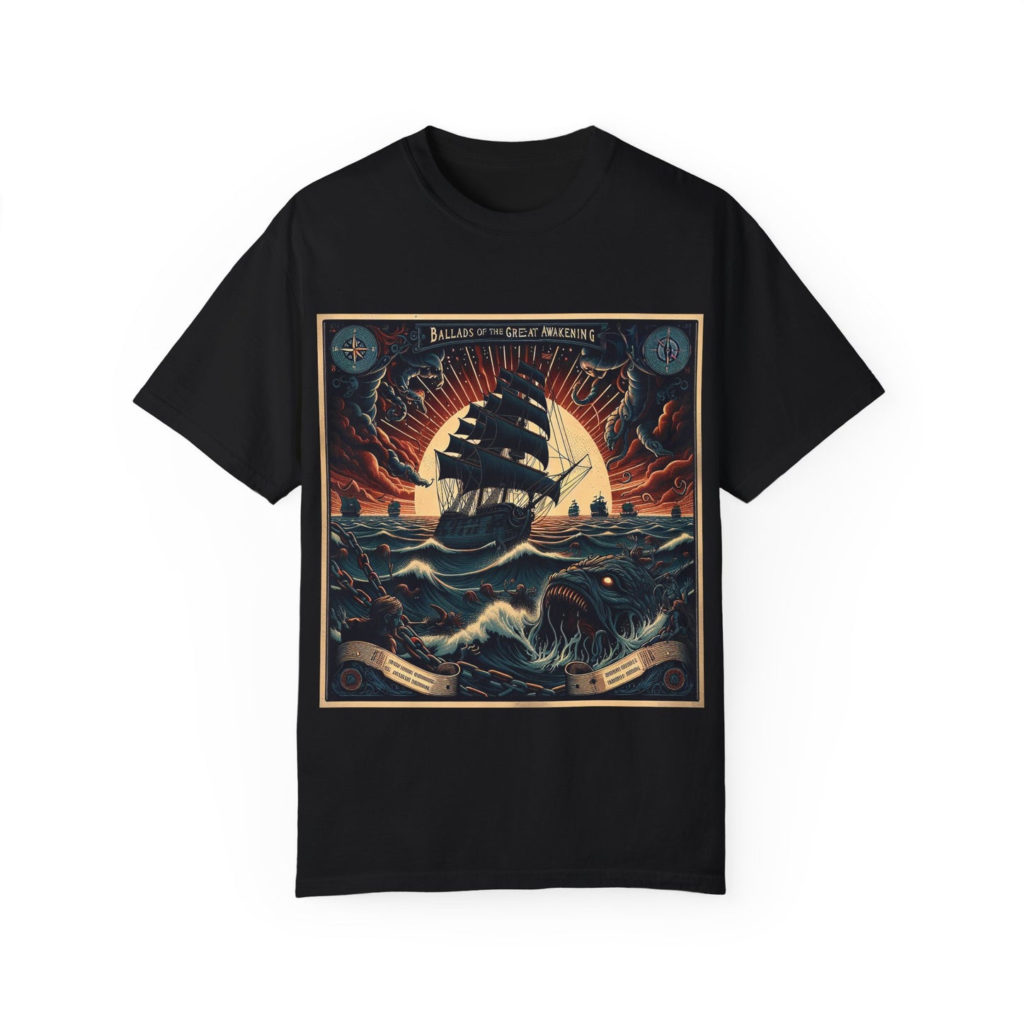 Ballads of the Great Awakening - Album Merchandise T-shirt - Nautical Design for Travel Enthusiasts