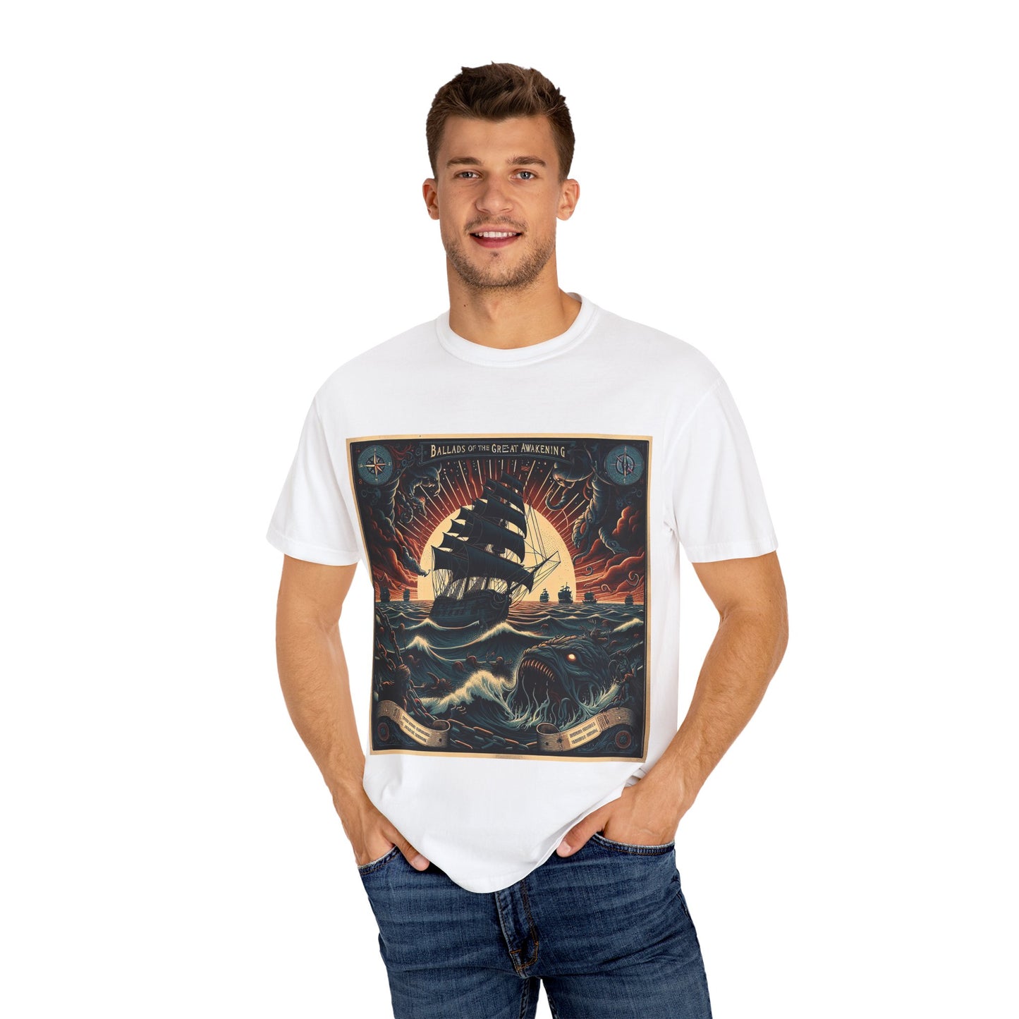 Ballads of the Great Awakening - Album Merchandise T-shirt - Nautical Design for Travel Enthusiasts